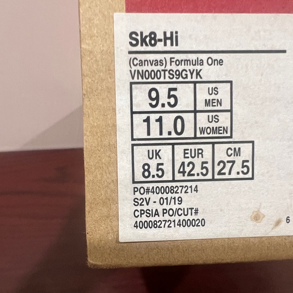 Vans, SK8 Hi, VN000TS9GYK, Formula One - Picture 3 of 11